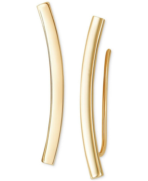 Серьги Macy's Curved Bar Ear Climber Gold