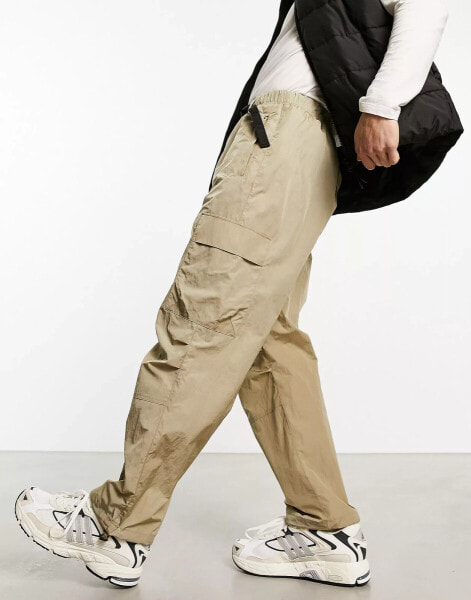 Lacoste relaxed fit worker trousers in beige