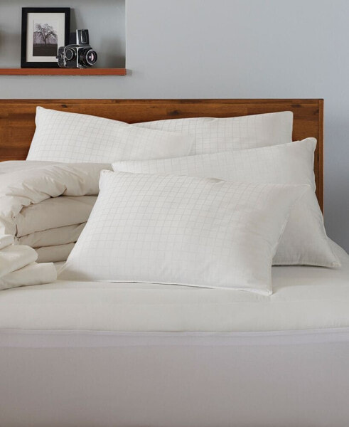 100% Cotton Dobby-Box Shell Firm Density Side/Back Sleeper Down Alternative Pillow, Queen - Set of 4