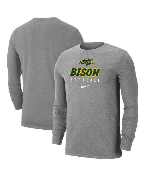 Men's Heather Gray NDSU Bison Long Sleeve T-shirt