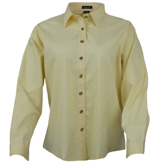 River's End Ezcare Woven Long Sleeve Button Up Shirt Womens Beige Casual Tops 63