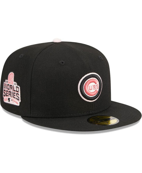 Men's Black Chicago Cubs Pastel Undervisor 59FIFTY Fitted Hat