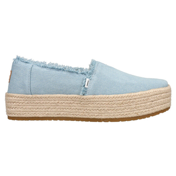 TOMS Valencia Platform Espadrille Slip On Womens Blue Flats Casual 10019798T-45