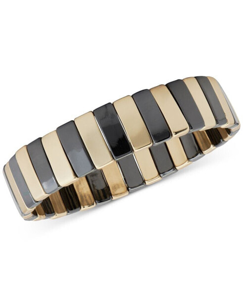 Two-Tone Contrasting Bar Stretch Bracelet