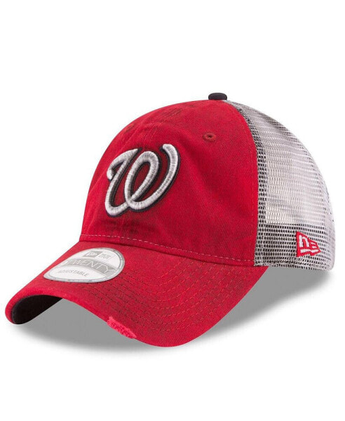 Men's Red Washington Nationals Team Rustic 9TWENTY Adjustable Hat