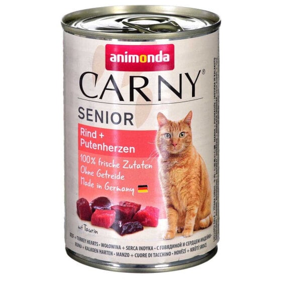 ANIMONDA Carny Senior Beef And Turkey Hearts 400g Wet Cat Food