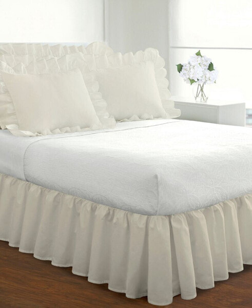 Ruffled Poplin Queen Bed Skirt