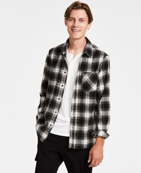 Men's Plaid Button-Down Flannel Shirt, Created for Macy's