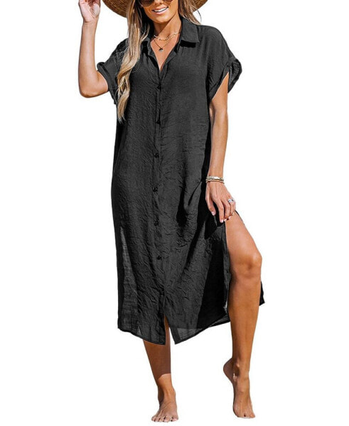 Women's Selina Buttoned Cover-Up Shirt Dress