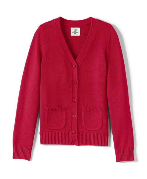 Girls School Uniform Cotton Modal Button Front Cardigan Sweater