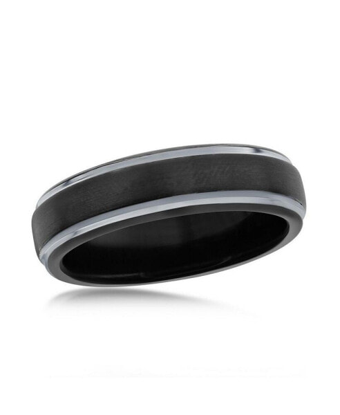 Black & Silver 6mm Tungsten Ring