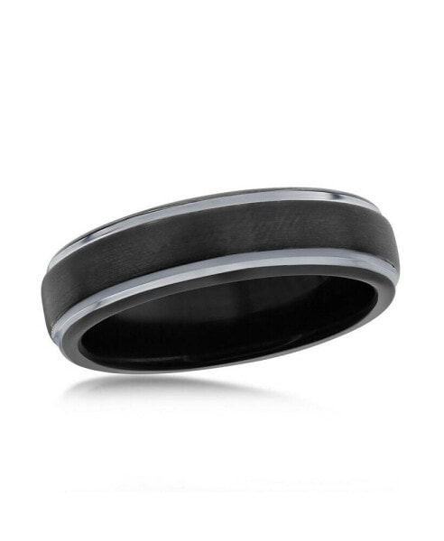 Кольцо METALLO 6mm Tungsten Black Silver