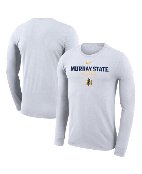 Men's and Women's White Murray St. Racers 2023 On Court Bench Long Sleeve T-shirt