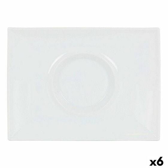 Плоская тарелка Inde Gourmet Фарфор Белая 29,5 x 22 x 3 см (6 штук)