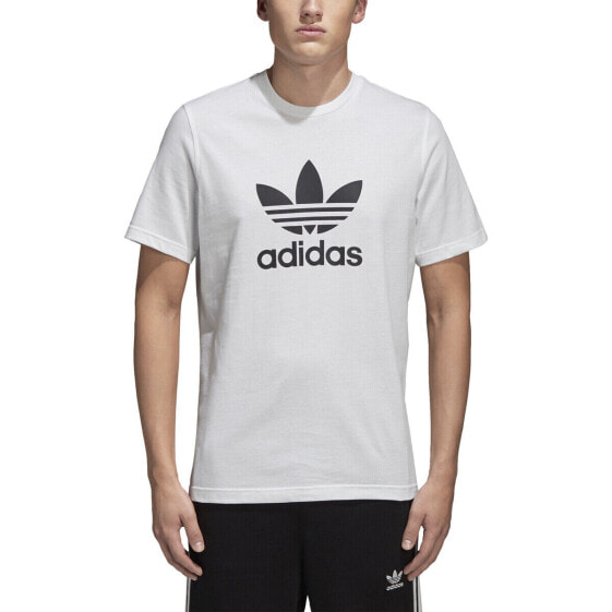 Adidas Men's Originals Trefoil Ribbed Crewneck Tee White-Black cw0710