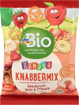 Kindersnack Knabbermix Dinkelbrezel, Apfel & Erdbeere, ab 3 Jahren, 40 g