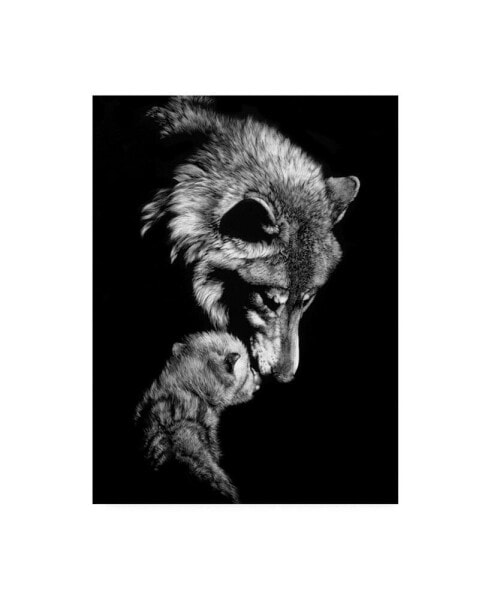 Julie Chapman Tenderness Wolf Canvas Art - 15.5" x 21"