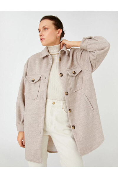 Куртка oversize с отложным воротником и карманами Koton