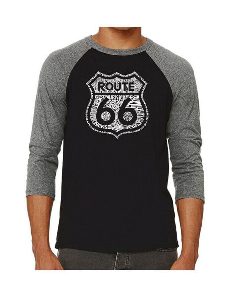 Get Your Kicks on Route 66 Men's Raglan Word Art T-shirt
