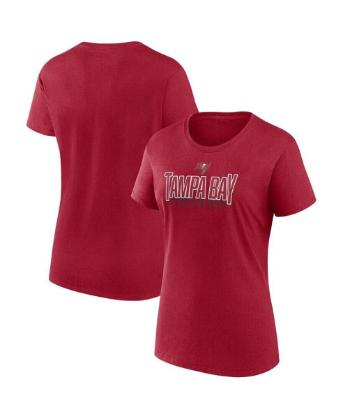 Women's Red Tampa Bay Buccaneers Route T-shirt