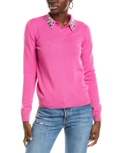 Sofiacashmere Embellished Collar Cashmere Sweater Women's