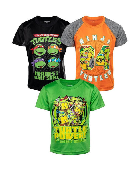 Toddler Boys Leonardo Michelangelo Raphael 3 Pack Athletic T-Shirts to