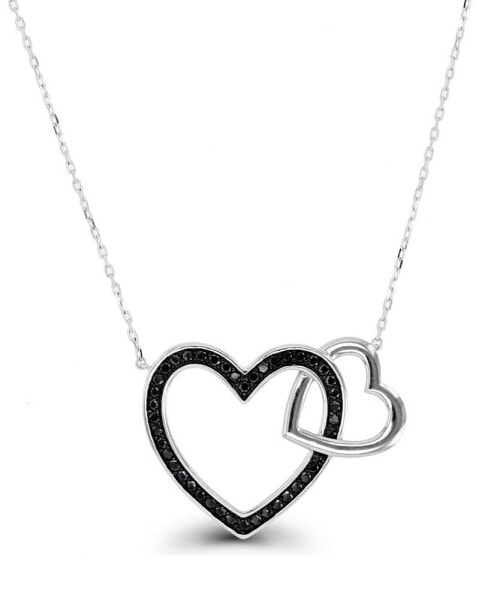 Spinel Interlocking Heart Necklace (1/2 ct. t.w.) in Sterling Silver