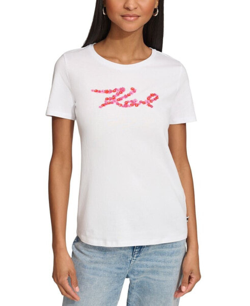 Women's Floral Short-Sleeve Graphic T-Shirt