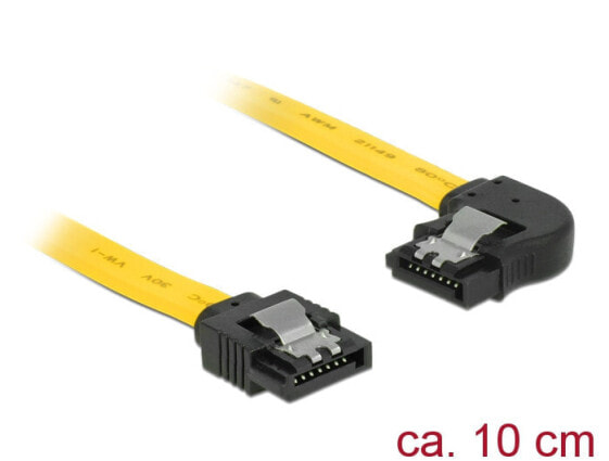 Delock 83957 - 0.1 m - SATA 7-pin - SATA 7-pin - Male/Male - Black,Yellow - Straight