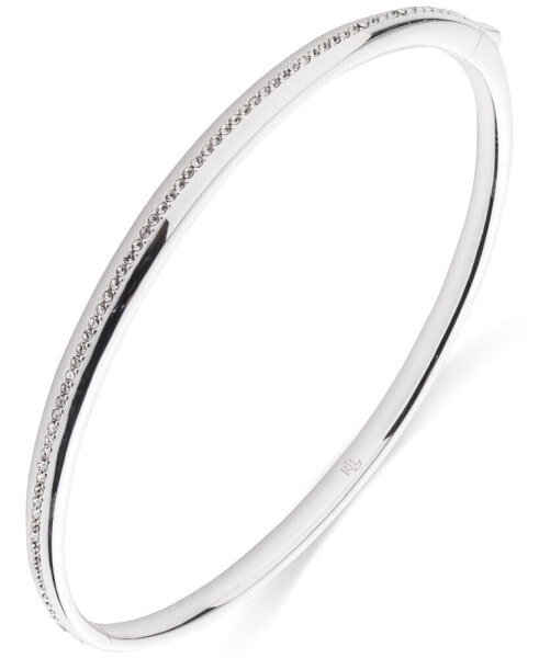 Sterling Silver Pavé Sculpted Bangle Bracelet