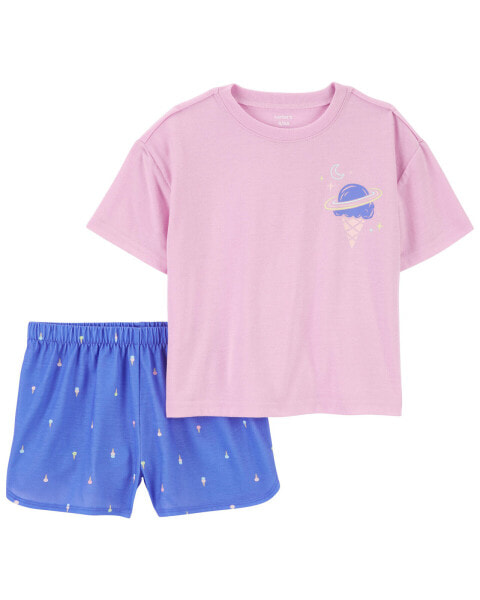 Kid 2-Piece Ice Cream Loose Fit Pajama Set 4