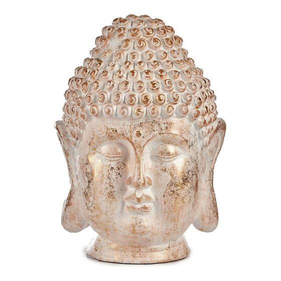 Декоративная фигурка для сада Будда голова Белый/Золотой полистоун (31,5 x 50,5 x 35 cm)