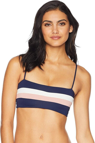 LSpace Womens 236374 Rebel Stripe Midnight Blue Bikini Top Swimwear Size S