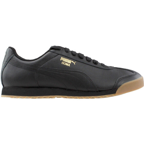Puma Roma Classic Gum Lace Up Mens Black Sneakers Casual Shoes 366408-02
