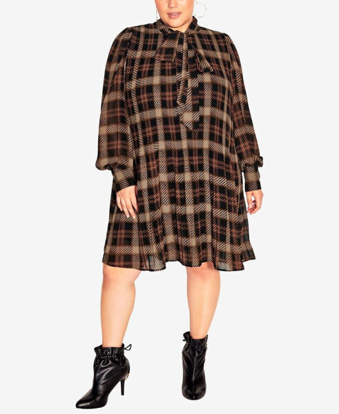 Plus Size Fashionable Plaid Dress