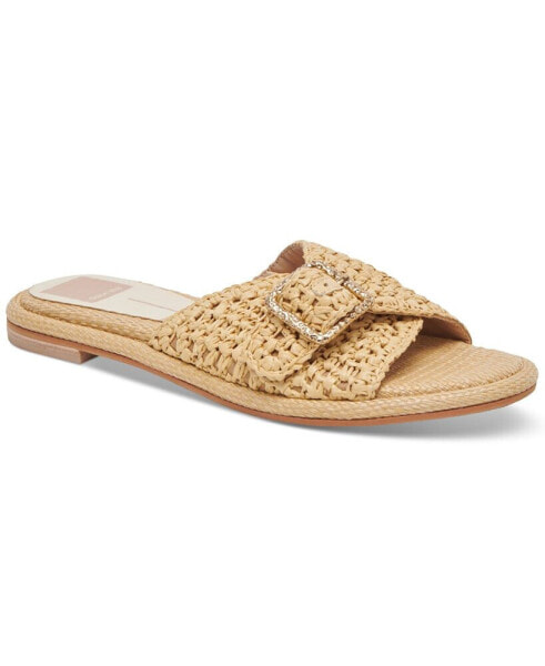 Women's Alanzo Raffia Buckle Slide Flat Sandals