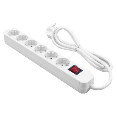 MEDIARANGE MRCS206 - 1.4 m - 6 AC outlet(s) - White - White - 1 pc(s)