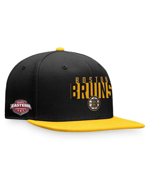 Men's Black, Gold Boston Bruins Fundamental Colorblocked Snapback Hat