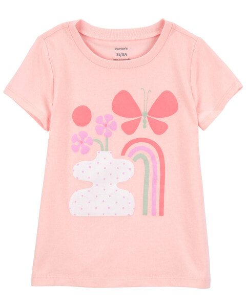 Toddler Floral Vase Graphic Tee 4T
