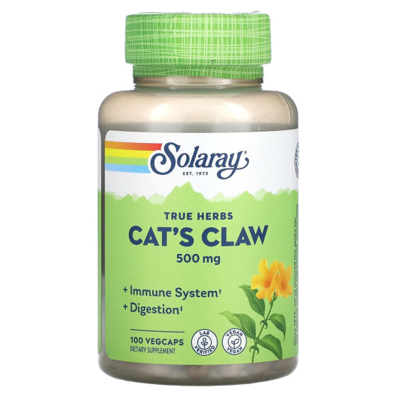 Травяной препарат для котов SOLARAY Коготь кошки, 200 мг, 30 VegCaps
