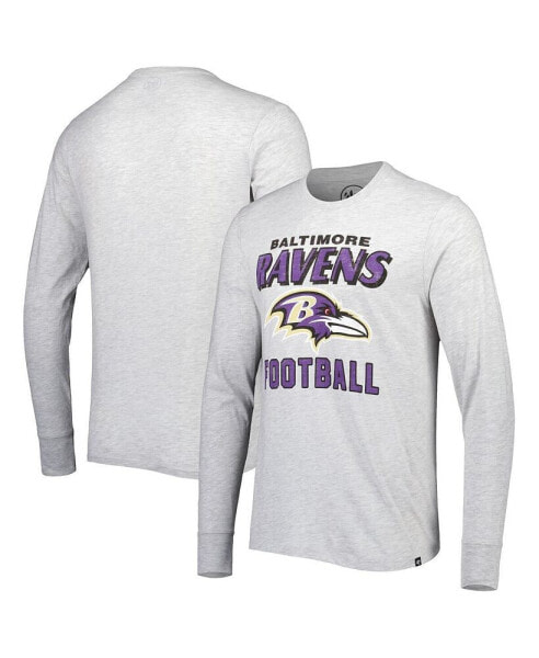 Men's Heathered Gray Baltimore Ravens Dozer Franklin Long Sleeve T-shirt