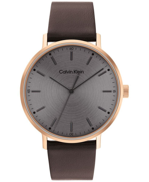 Часы Calvin Klein 42mm Leather Strap Watch