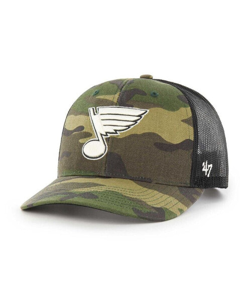 Men's Camo, Black St. Louis Blues Trucker Snapback Hat