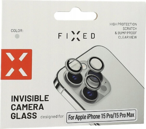 Fixed Fixed Camera Glass do Apple iPhone 15 Pro/15 Pro Max, srebrny