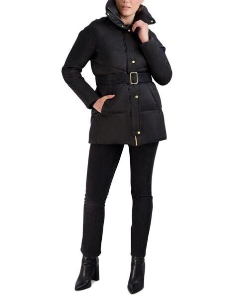 Пуховый пальто с поясом женское Cole Haan