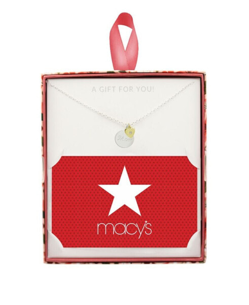 Essentials layered Mom Silver Plate Necklace in Gift Card Box