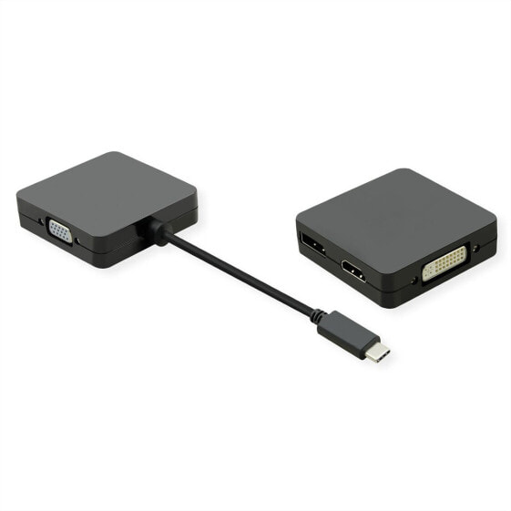 VALUE 12.99.3231 - USB 3.2 Gen 1 (3.1 Gen 1) Type-C - Black - DVI - DisplayPort - HDMI - VGA - USB - 1 pc(s) - 0.1 m