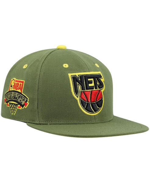 Men's x Lids Olive New Jersey Nets Dusty NBA Draft Hardwood Classics Fitted Hat