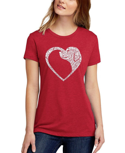 Women's Dog Heart Premium Blend Word Art Short Sleeve T-shirt