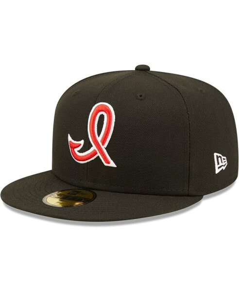 Men's Black Indianapolis Indians Authentic Collection Team Alternate 59FIFTY Fitted Hat